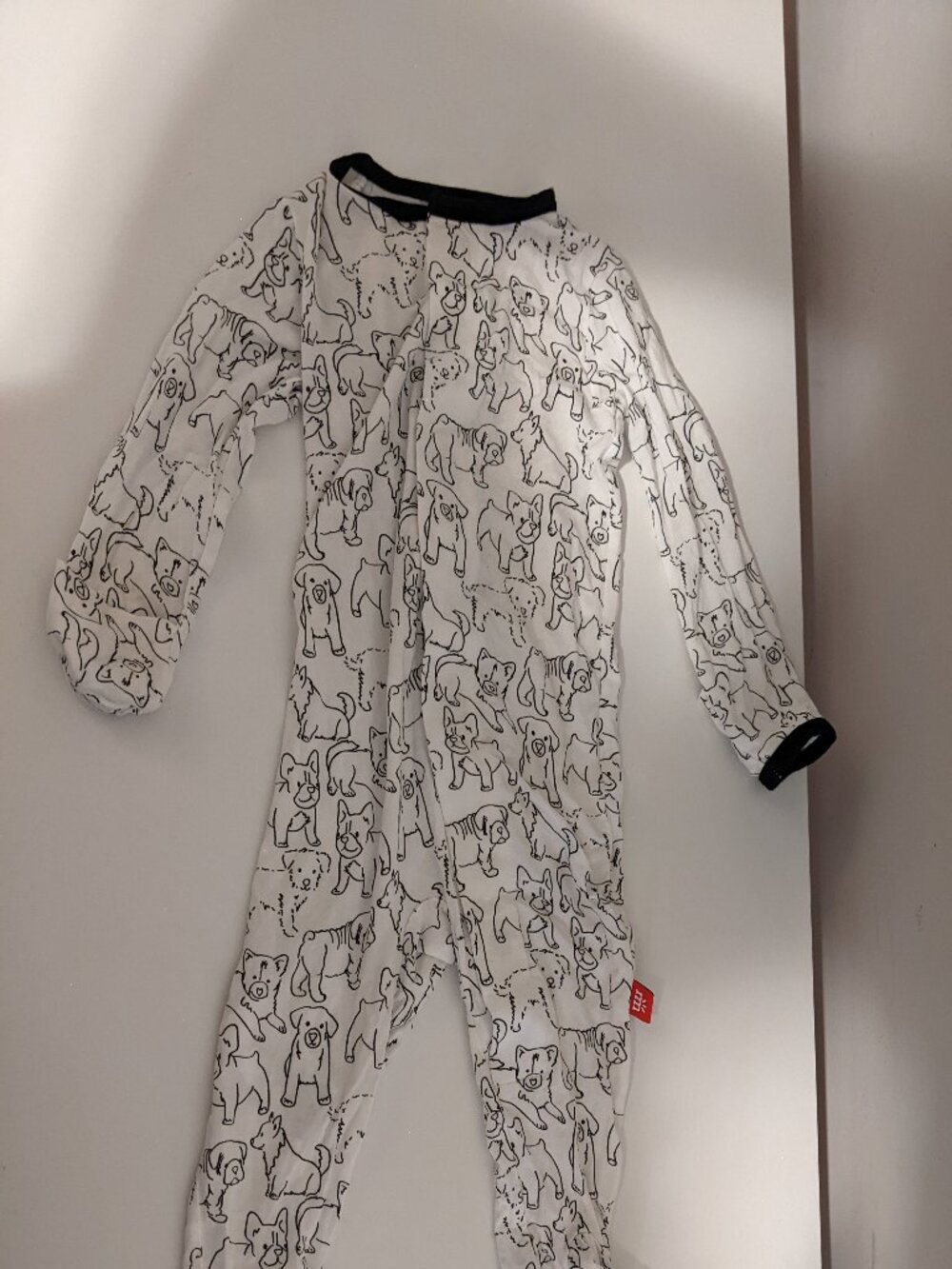 Magnetic Me Baby Footie Sleeper 0–3 Months – Black & White Dog Print